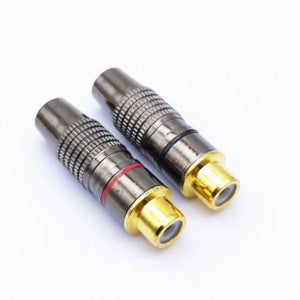 Gold Plated Female RCA Phono Plugs - Solder Fit (Pair)